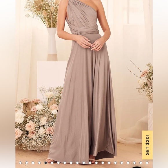 Lulus Tricks of the Trade Taupe Champagne Maxi Multi-Wear Wrap Dress - Picture 8 of 12